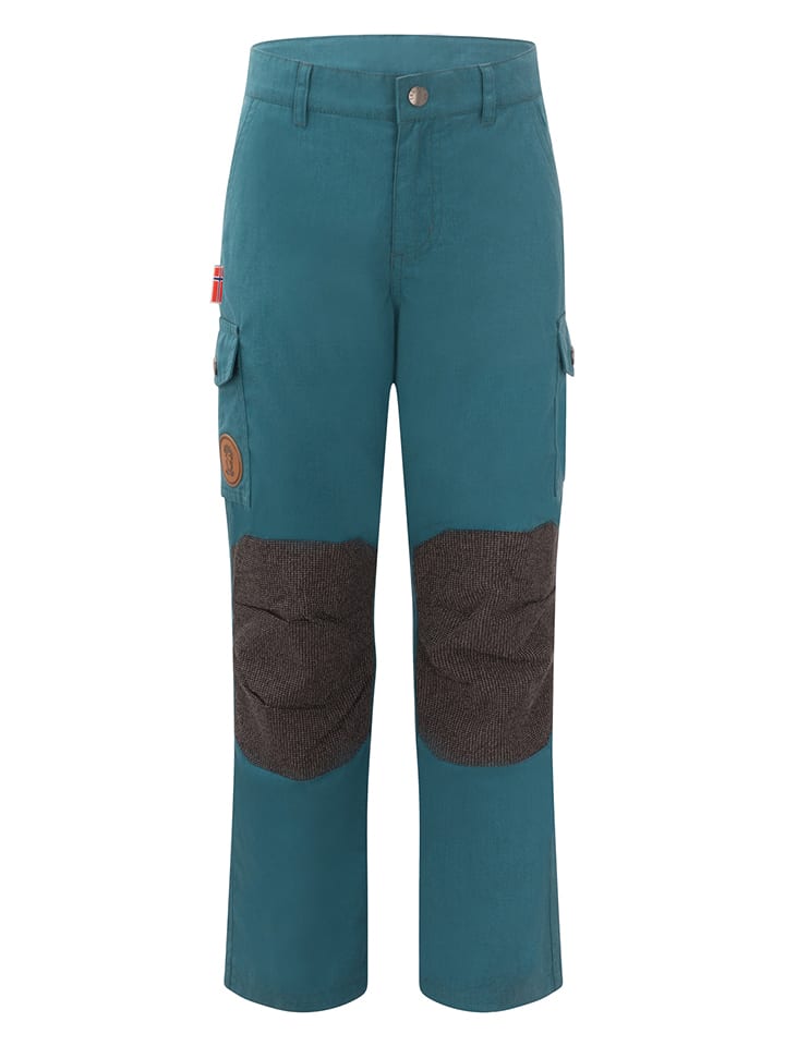 Trollkids Spodnie trekkingowe "Trollheimen" w kolorze morskim rozmiar: 98