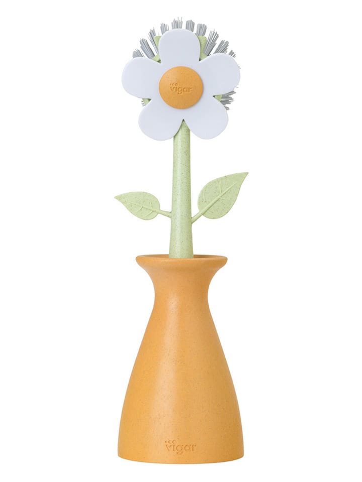 Vigar Szczotka "Florganic" w kolorze zielono-pomarańczowym do zmywania - wys. 26 cm rozmiar: onesize