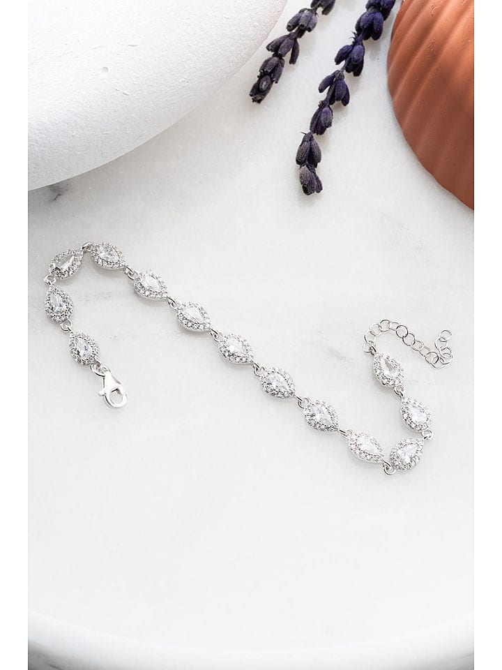 Lodie Silver Srebrna bransoletka z kamieniami ozdobnymi - dł. 17 cm rozmiar: onesize