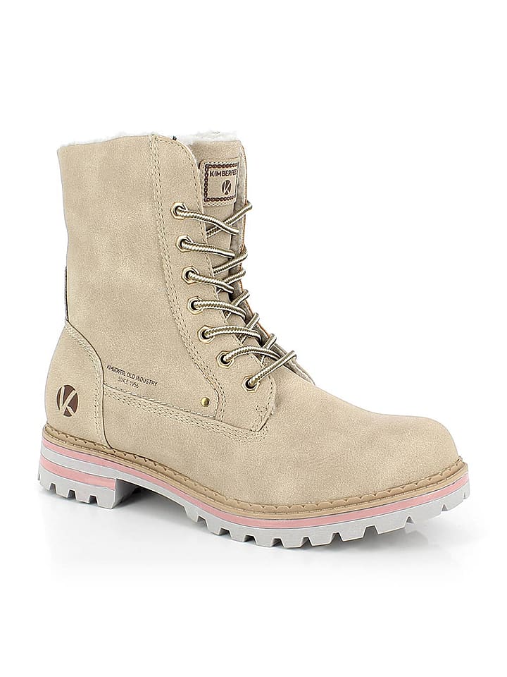 Kimberfeel Botki zimowe "Laina" w kolorze beżowym rozmiar: 38