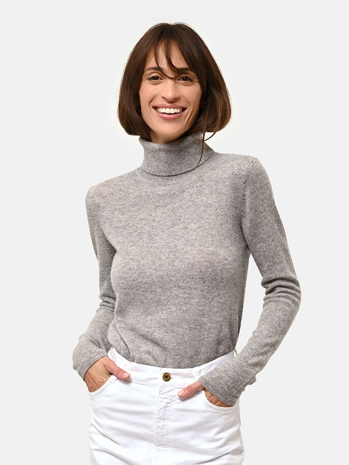 Just Cashmere Kaszmirowy sweter "Ava" w kolorze szarym rozmiar: XL