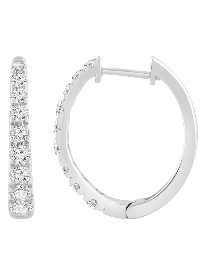 Diamonds lab grown Złote kolczyki-kreole z diamentami rozmiar: onesize