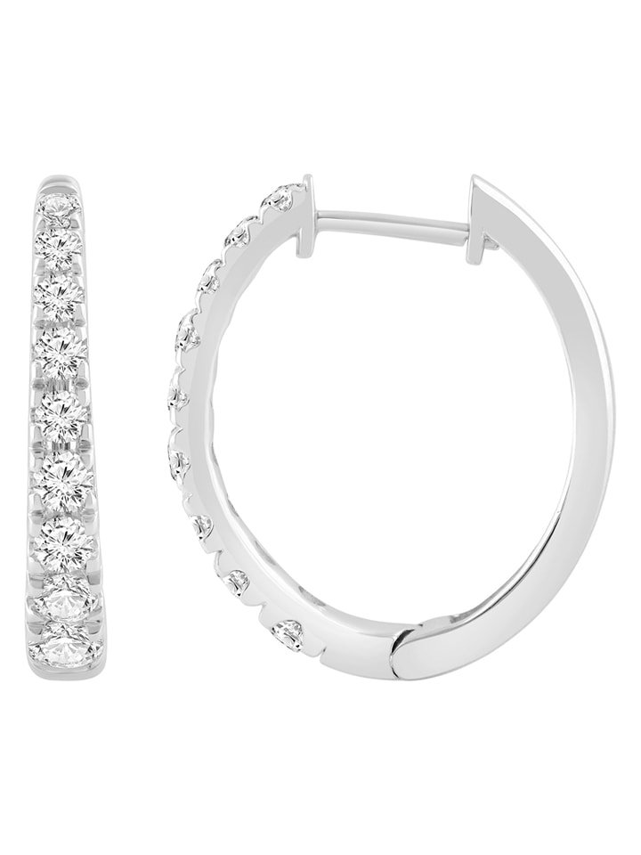 Diamonds lab grown Złote kolczyki-kreole z diamentami rozmiar: onesize