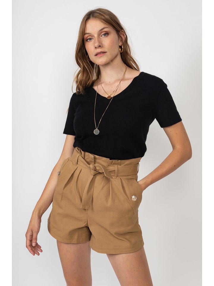 Perfect Cashmere Kaszmirowa koszulka "Efimia" w kolorze czarnym rozmiar: L