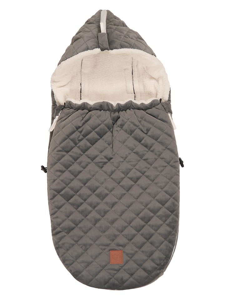 Kaiser Naturfellprodukte Śpiworek "Velvet Hoody" w kolorze szarym do fotelika - 80 x 39 cm rozmiar: onesize