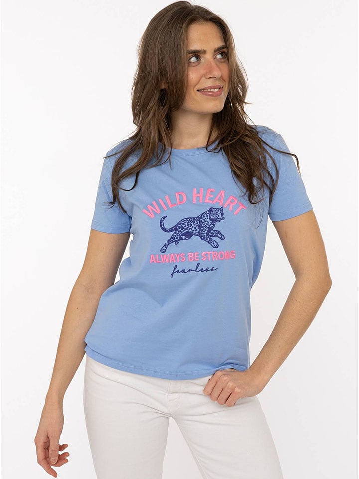 Zwillingsherz Koszulka "Wild Heart" w kolorze błękitnym rozmiar: S