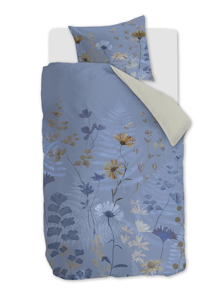 Beddinghouse Komplet pościeli satynowej "Nala" w kolorze błękitno-beżowym rozmiar: 240x200/220 cm