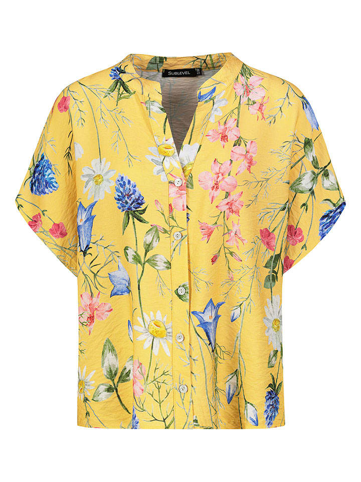 Sublevel Bluzka w kolorze żółtym ze wzorem rozmiar: M/L