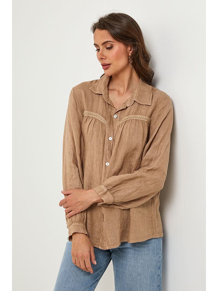 Lin Passion Lniana koszula w kolorze beżowym rozmiar: 36/38