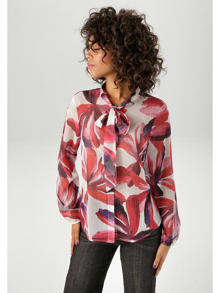 Aniston Bluzka w kolorze biało-czerwonym rozmiar: 46