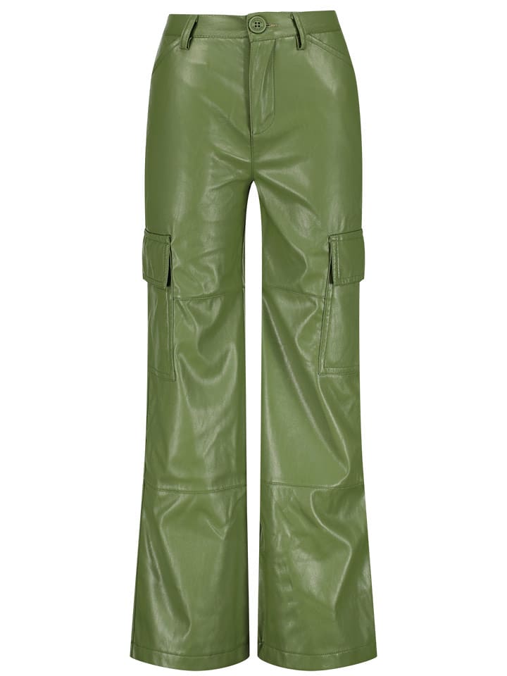 Vingino Spodnie "Sade" w kolorze zielonym ze skóry syntetycznej rozmiar: 164