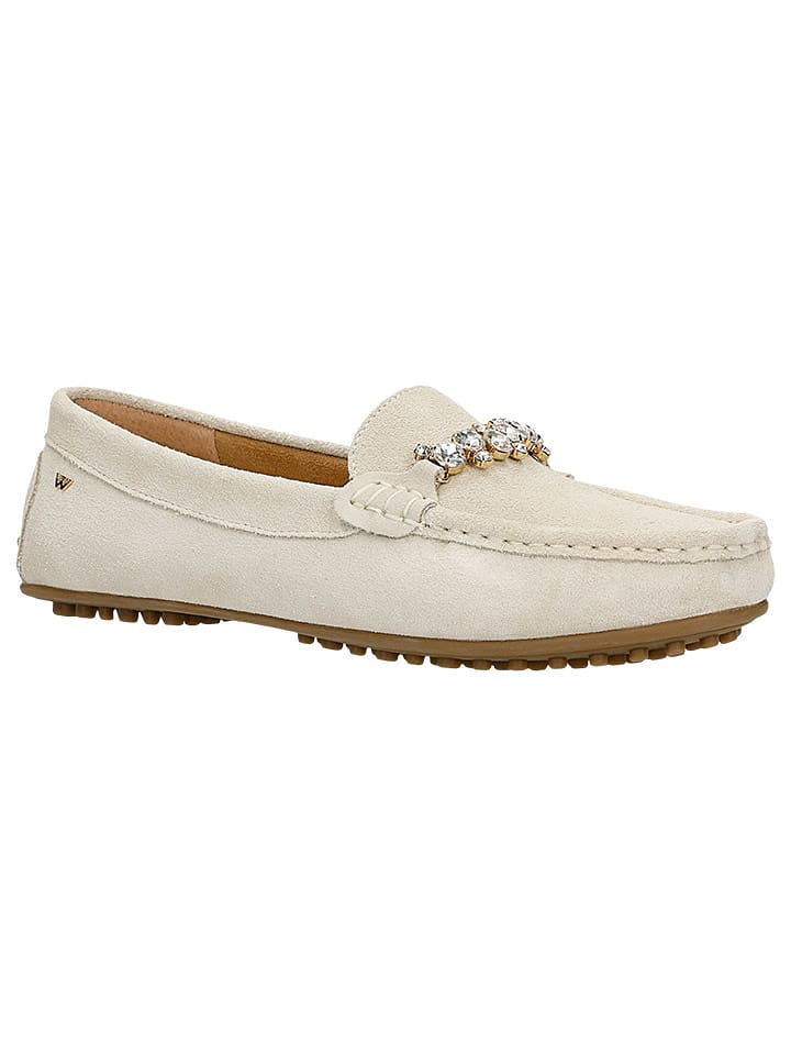 Wojas Skórzane mokasyny w kolorze kremowym rozmiar: 40