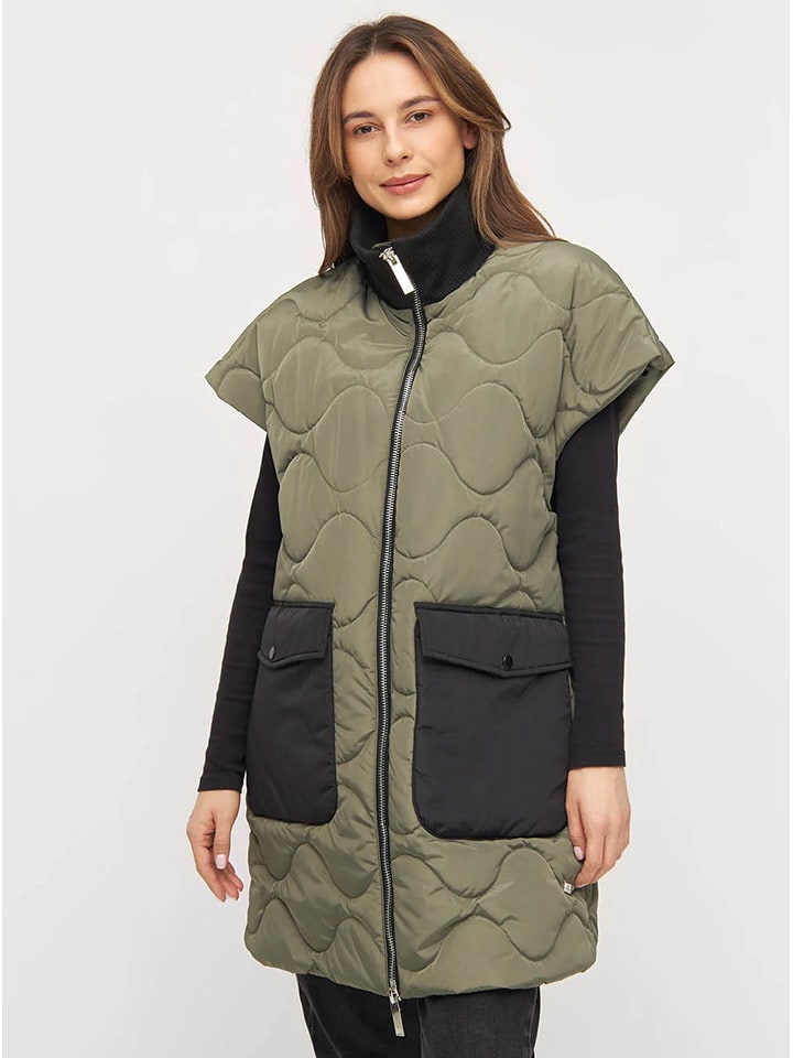 TicketWOMAN Kamizelka pikowana w kolorze khaki rozmiar: 38