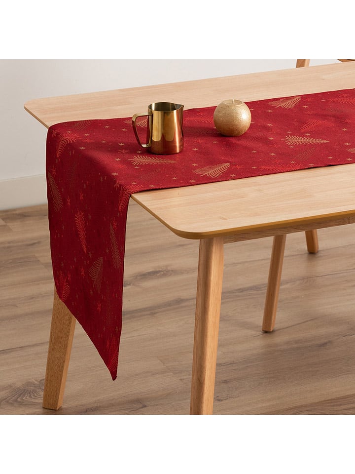 GAMUSI Bieżnik "Christree" w kolorze czerwonym rozmiar: 45x135 cm