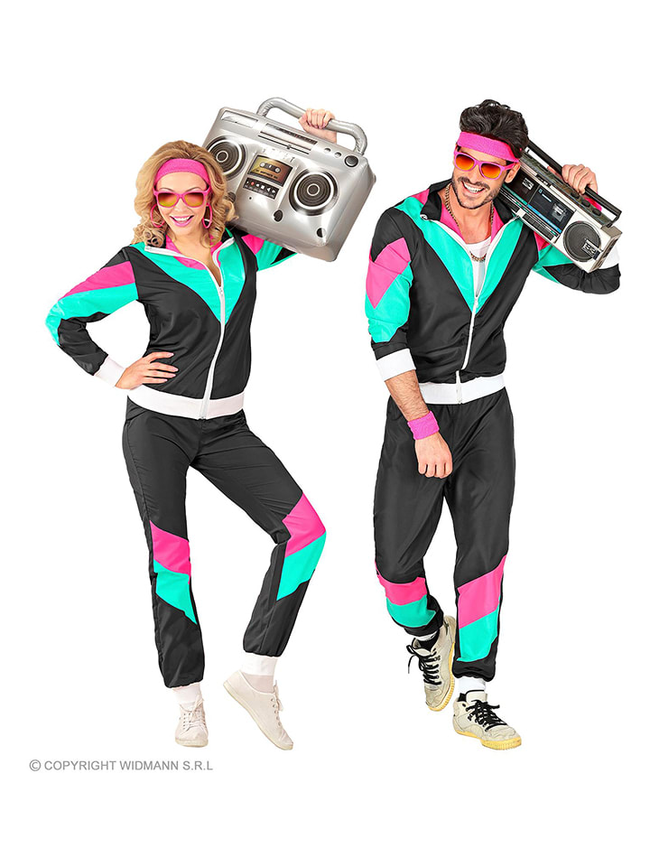 Carnival Party 2-częściowy kostium w kolorze czarno-turkusowo-różowym rozmiar: XL