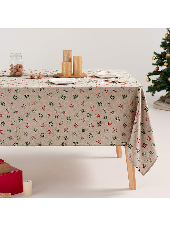 GAMUSI Obrus "Velno" w kolorze kremowo-czerwono-zielonym rozmiar: 140x240 cm