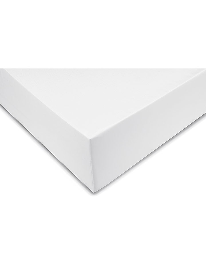 Zo!Home Satynowe prześcieradło "Satinado" w kolorze białym z gumką rozmiar: 140x200 cm