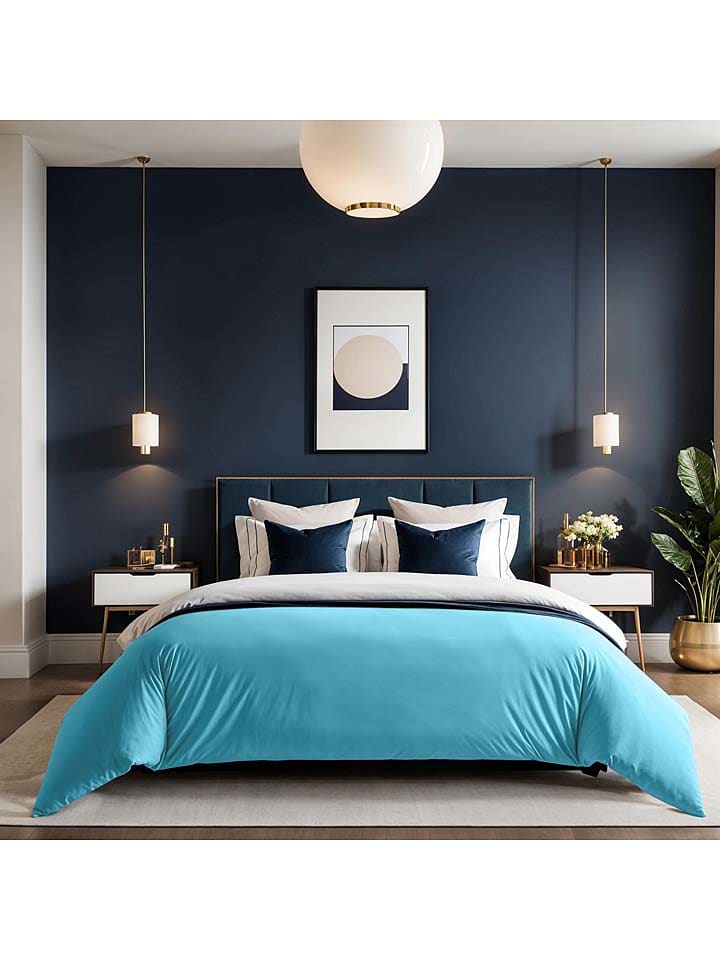 MIX&MATCH Poszewka w kolorze turkusowym na kołdrę rozmiar: 240x220 cm