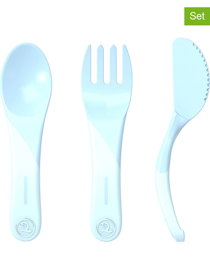 Twistshake 3-częściowy zestaw sztućców w kolorze niebieskim - dł. 22 cm rozmiar: onesize