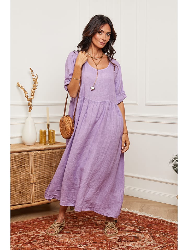 La Compagnie Du Lin Lniana sukienka w kolorze fioletowym rozmiar: XXL