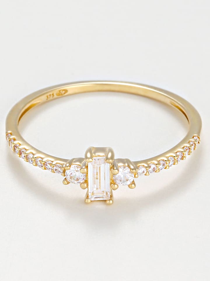 OR ÉCLAT Złoty pierścionek "Iriss" z cyrkoniami rozmiar: 52