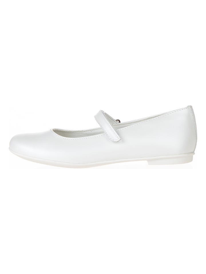 Primigi Skórzane baleriny w kolorze białym z paskiem rozmiar: 32