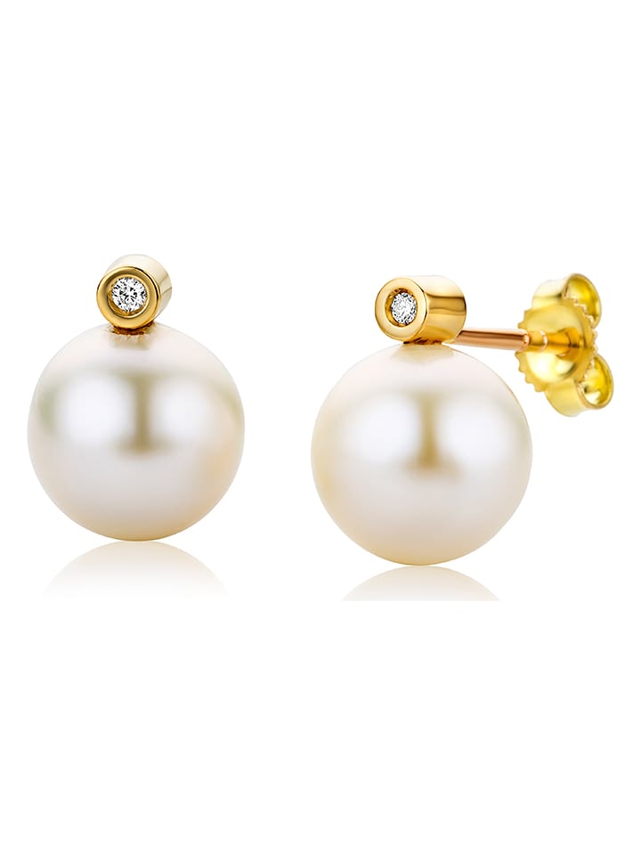 Diamant Exquis Złote kolczyki-wkrętki z diamentami rozmiar: onesize