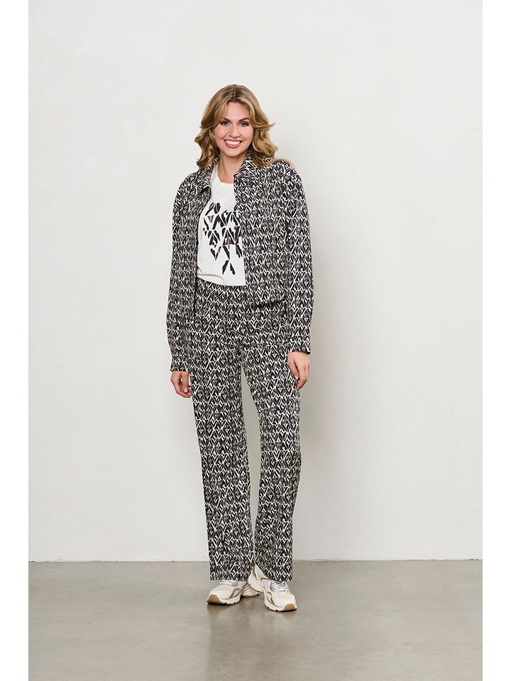 &Co Woman Spodnie "Patrice" w kolorze czarno-kremowym rozmiar: M