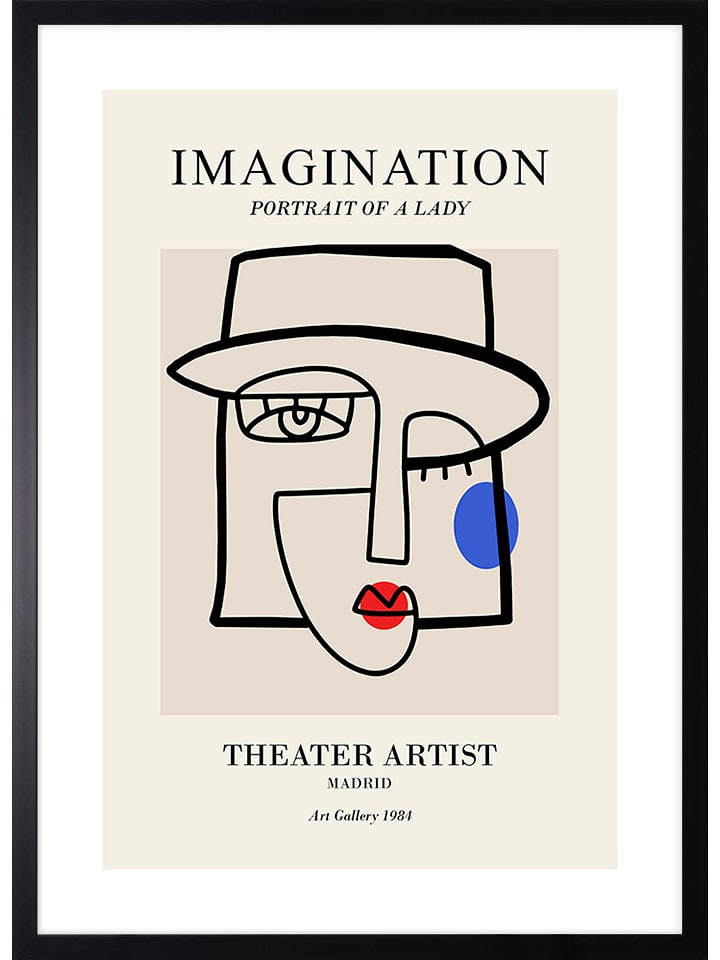 Ars Longa Druk artystyczny "Abstract portrait of lady" w ramce - 70 x 50 cm rozmiar: onesize