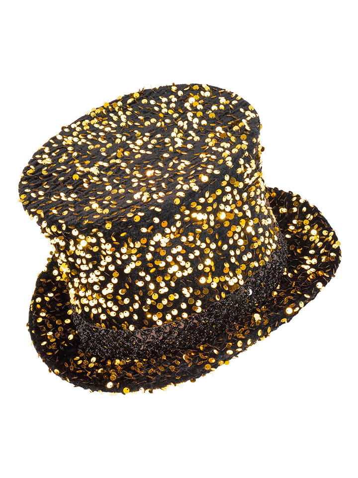Carnival Party Cylinder w kolorze złoto-czarnym rozmiar: onesize