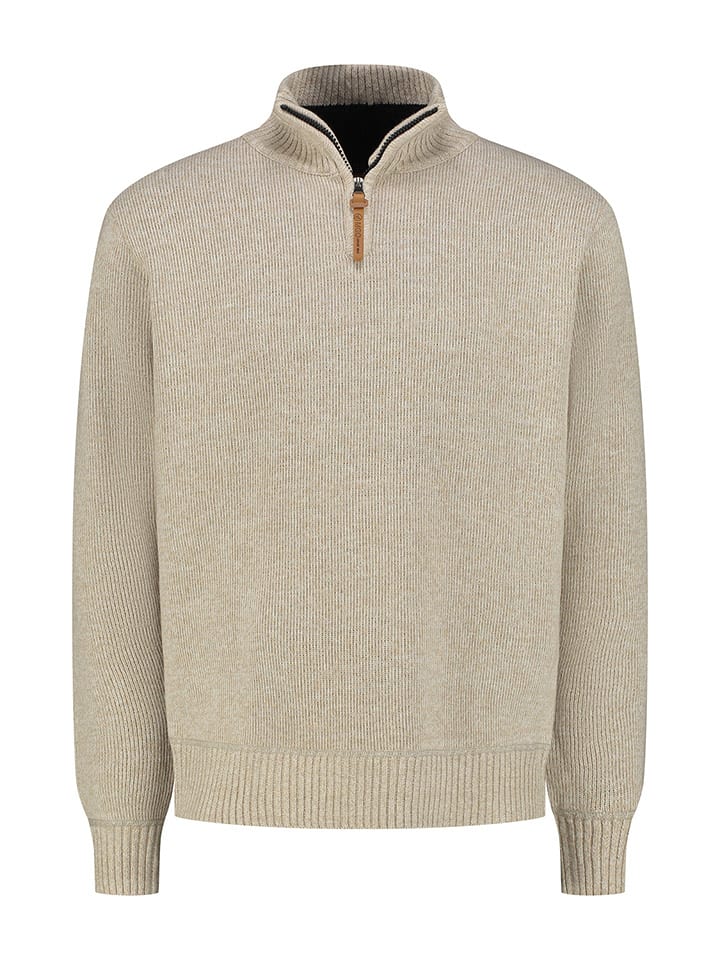 MGO leisure wear Sweter "Perry" w kolorze beżowym rozmiar: XXL
