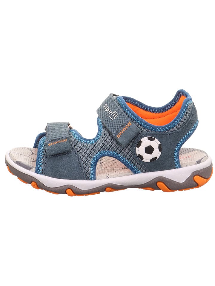 superfit Skórzane sandały "Mike 3.0" w kolorze szaro-niebiesko-pomarańczowym rozmiar: 34