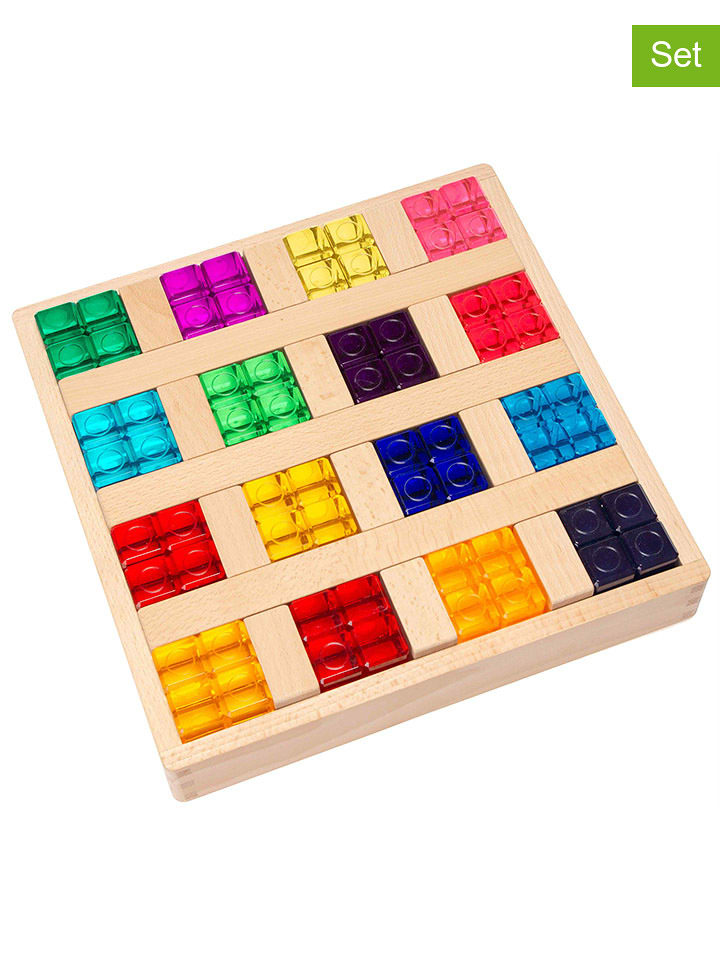 SUNNYSUE Drewniany zestaw konstrukcyjny z akrylowymi klockami - 3+ rozmiar: onesize