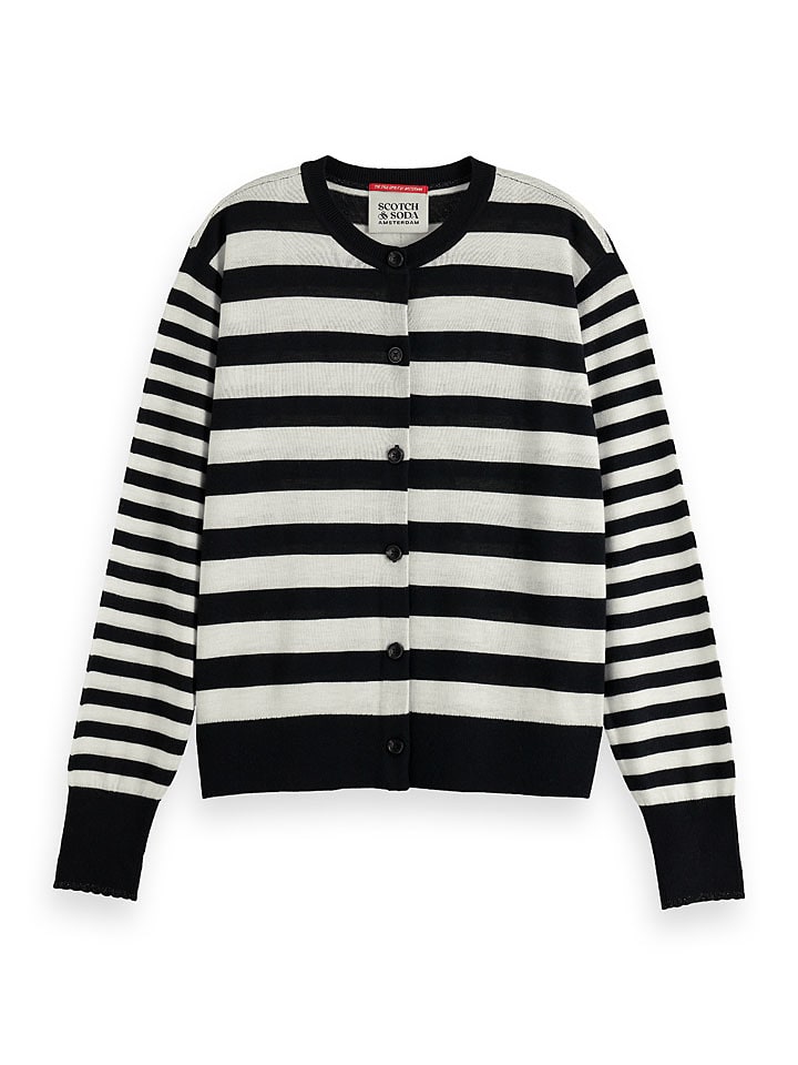 Scotch & Soda Kardigan w kolorze biało-czarnym rozmiar: S