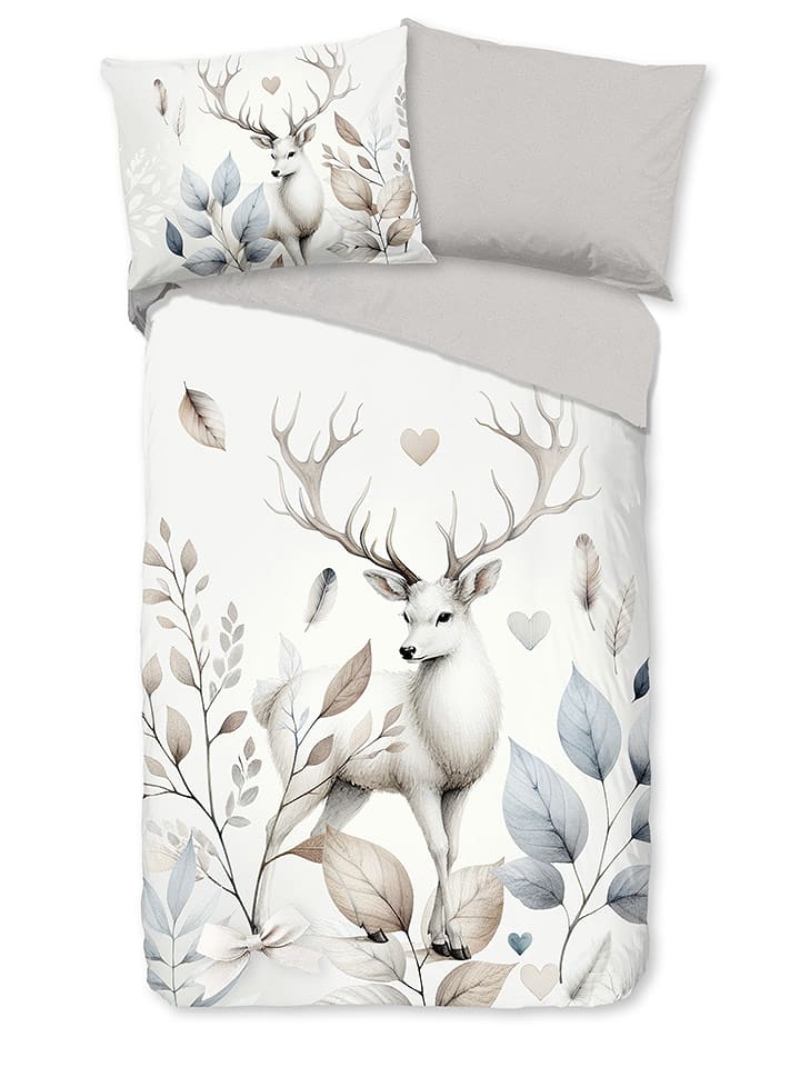 Good Morning Komplet pościeli "Norda" w kolorze biało-szarym rozmiar: 200x220 cm