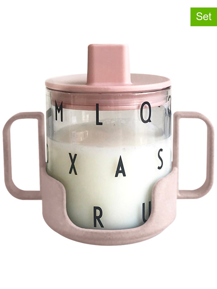 Design Letters 3-częściowy zestaw "Grow with your cup" w kolorze jasnoróżowym - 220 ml rozmiar: onesize