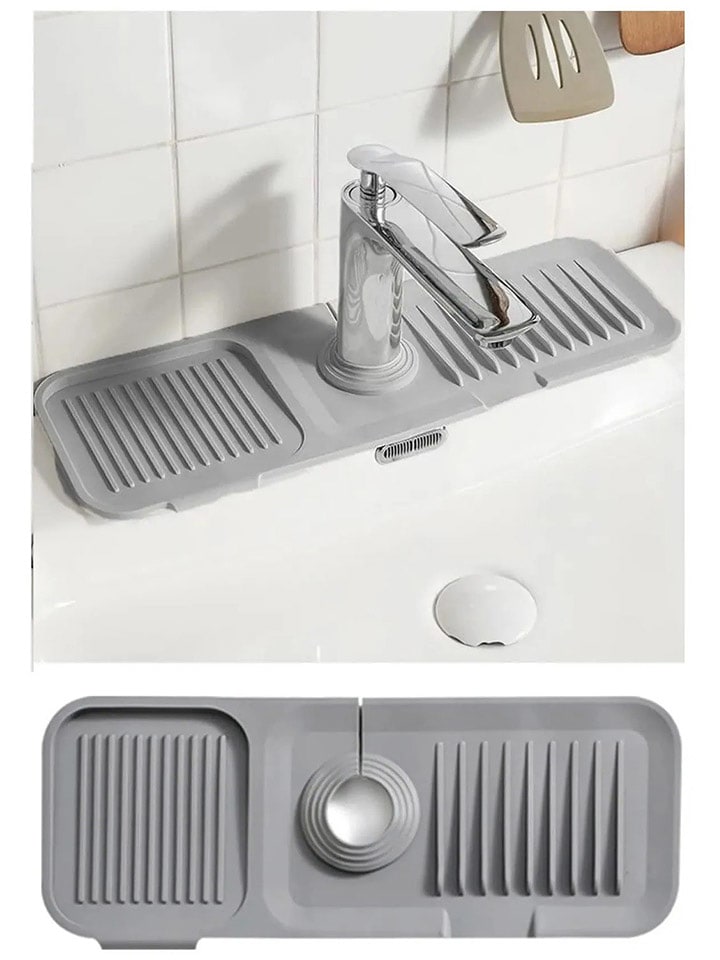 Violeta Home Mata w kolorze szarym do ociekania - 37 x 13,7 x 1,5 cm rozmiar: onesize