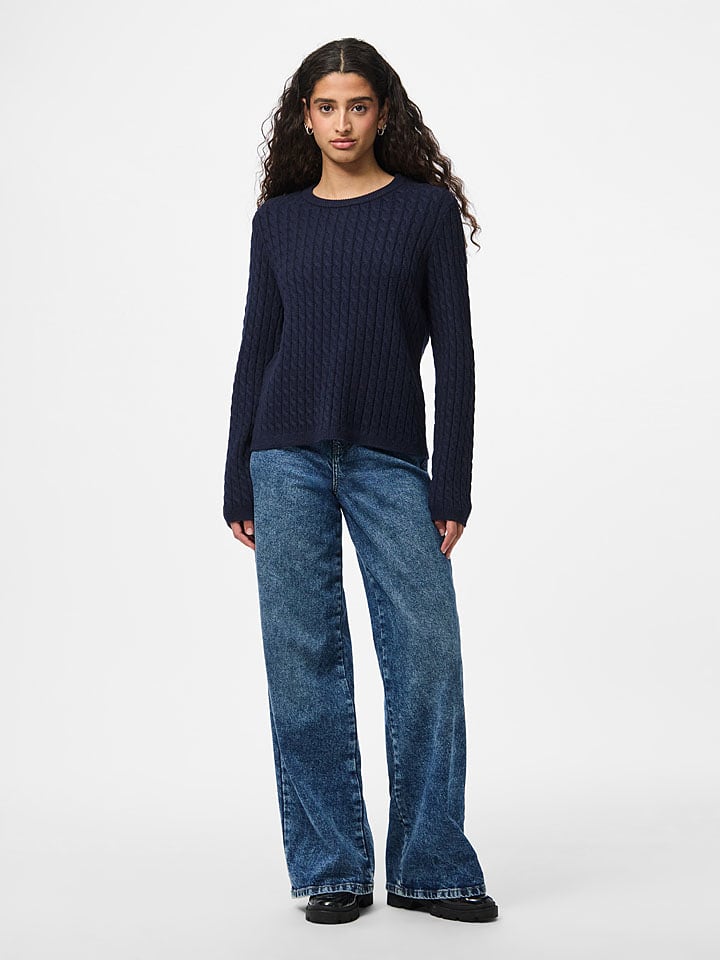 Pieces Sweter "Pcfia" w kolorze granatowym rozmiar: L