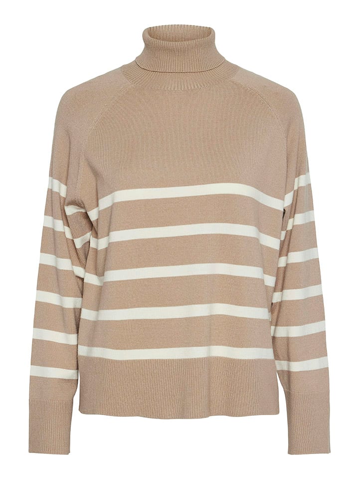 Pieces Golf "Sia" w kolorze biało-beżowym rozmiar: S