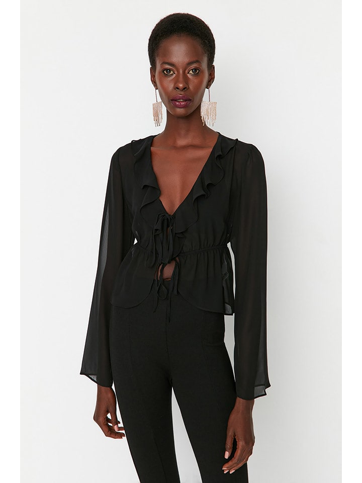 trendyol Bluzka w kolorze czarnym rozmiar: 36