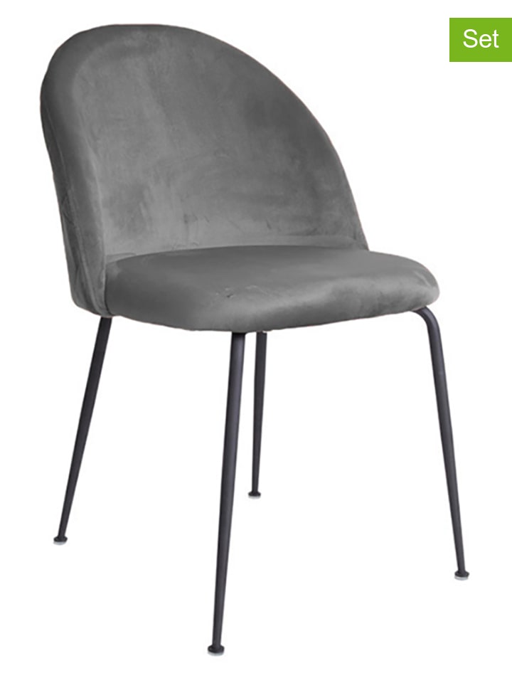House Nordic Krzesła (2 szt.) w kolorze szaro-czarnym - 52 x 78 x 51 cm rozmiar: onesize