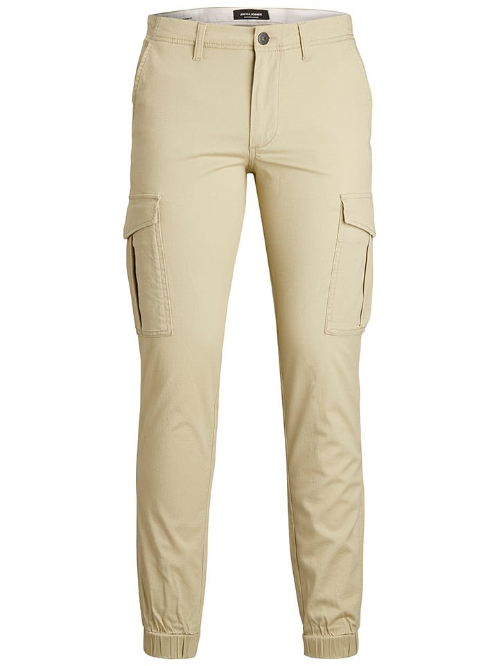 JACK & JONES Junior Bojówki "Marco" w kolorze beżowym rozmiar: 176