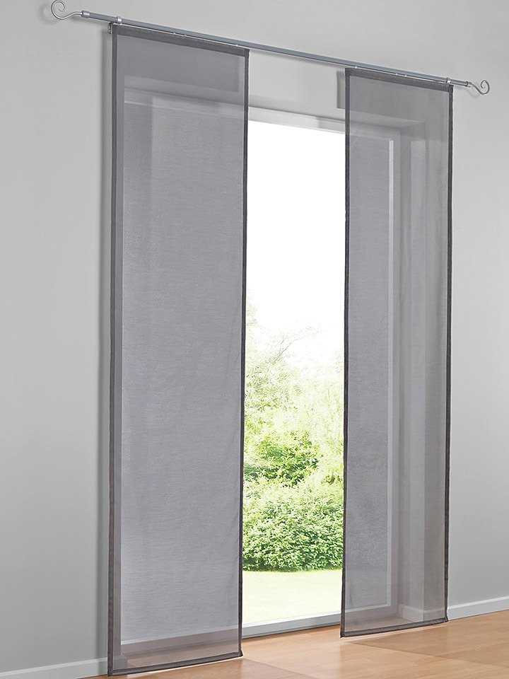 heine home Zasłona przesuwna w kolorze szarym rozmiar: 245x60 cm