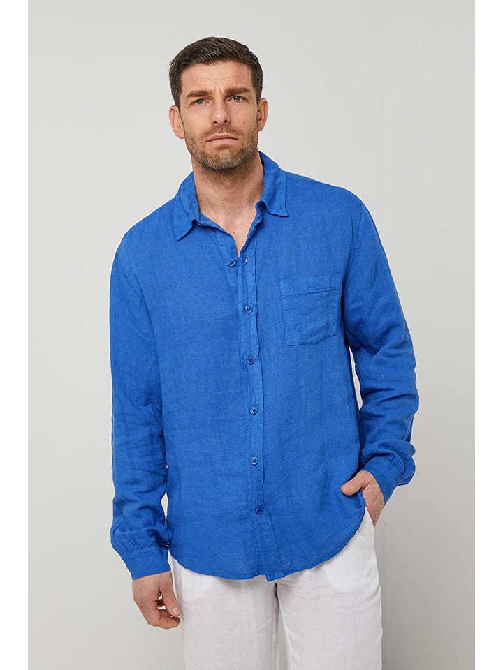 Rodier Lin Lniana koszula w kolorze niebieskim rozmiar: XL/XXL