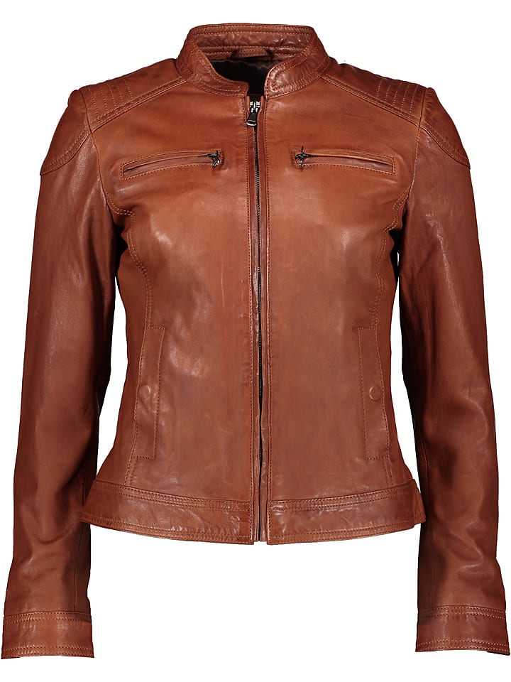 7eleven Skórzana kurtka w kolorze karmelowym rozmiar: 34