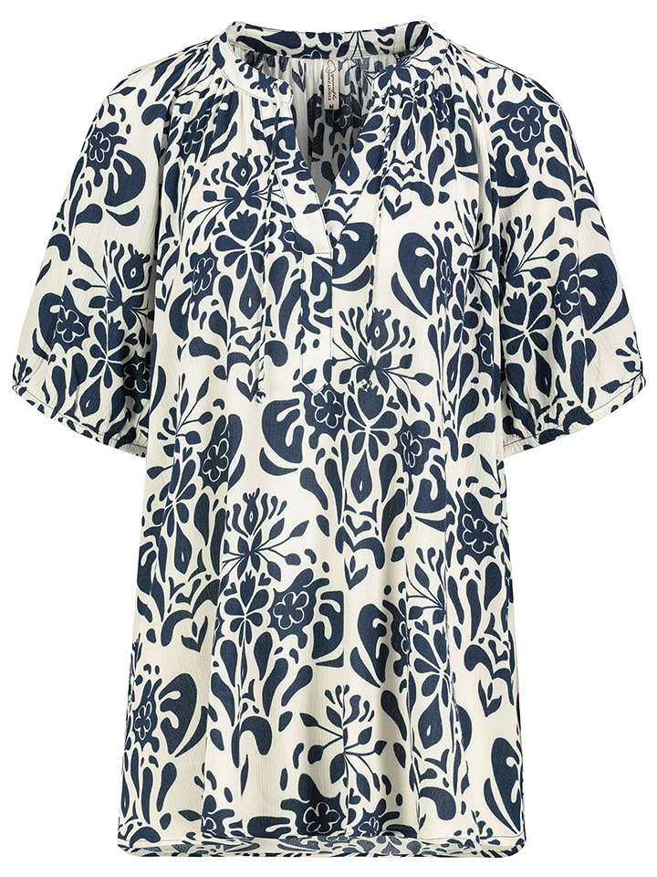 Eight2Nine Bluzka w kolorze biało-granatowym rozmiar: M