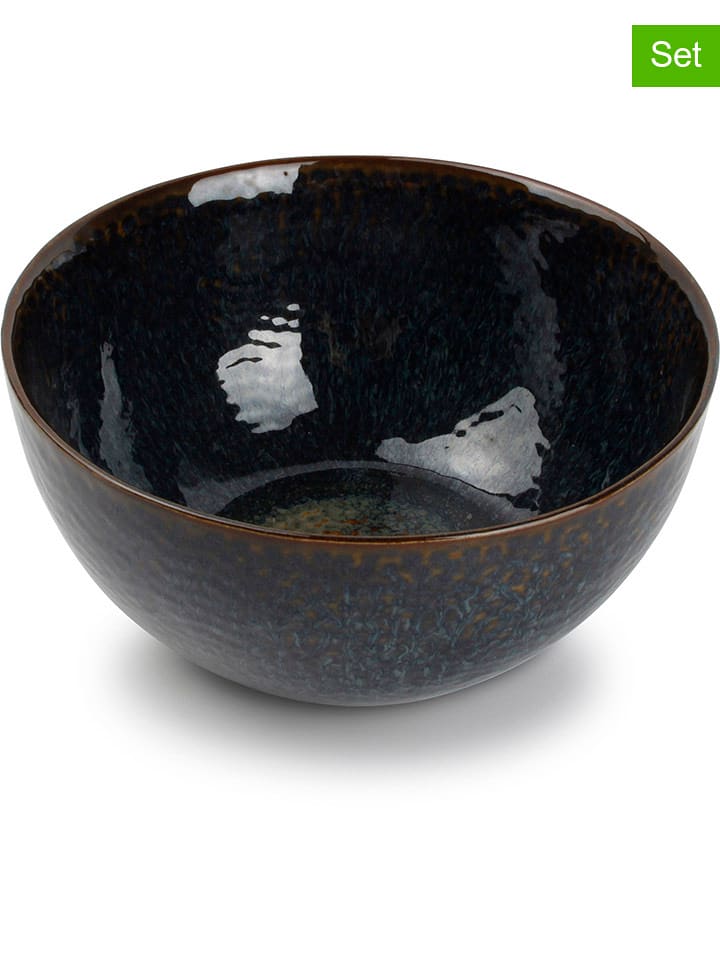 Salt and Pepper Miski (4 szt.) "Mielo" w kolorze czarno-zielonym - wys. 7 x Ø 15 cm rozmiar: onesize