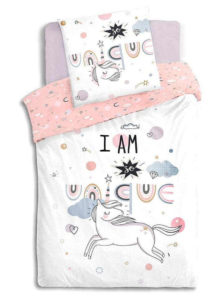 WellHome for Kids Komplet pościeli w kolorze biało-jasnoróżowym rozmiar: onesize