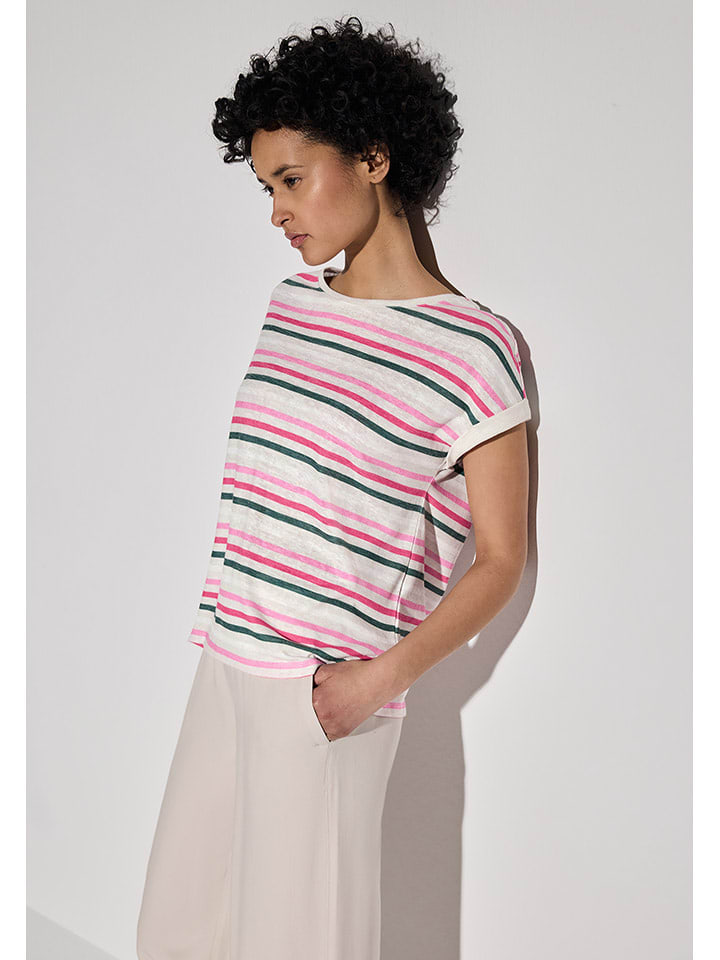Street One Koszulka w kolorze różowo-zielono-białym rozmiar: 46