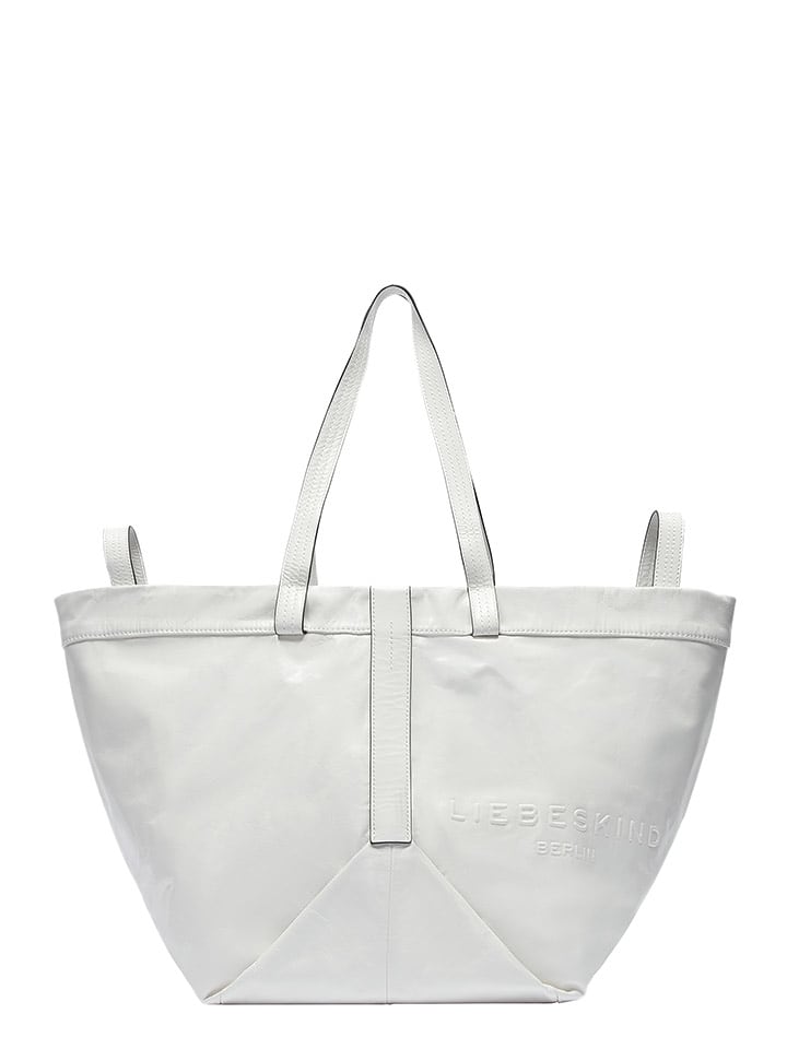 Liebeskind Berlin Skórzany shopper bag w kolorze białym - 47 x 34 x 18 cm rozmiar: onesize